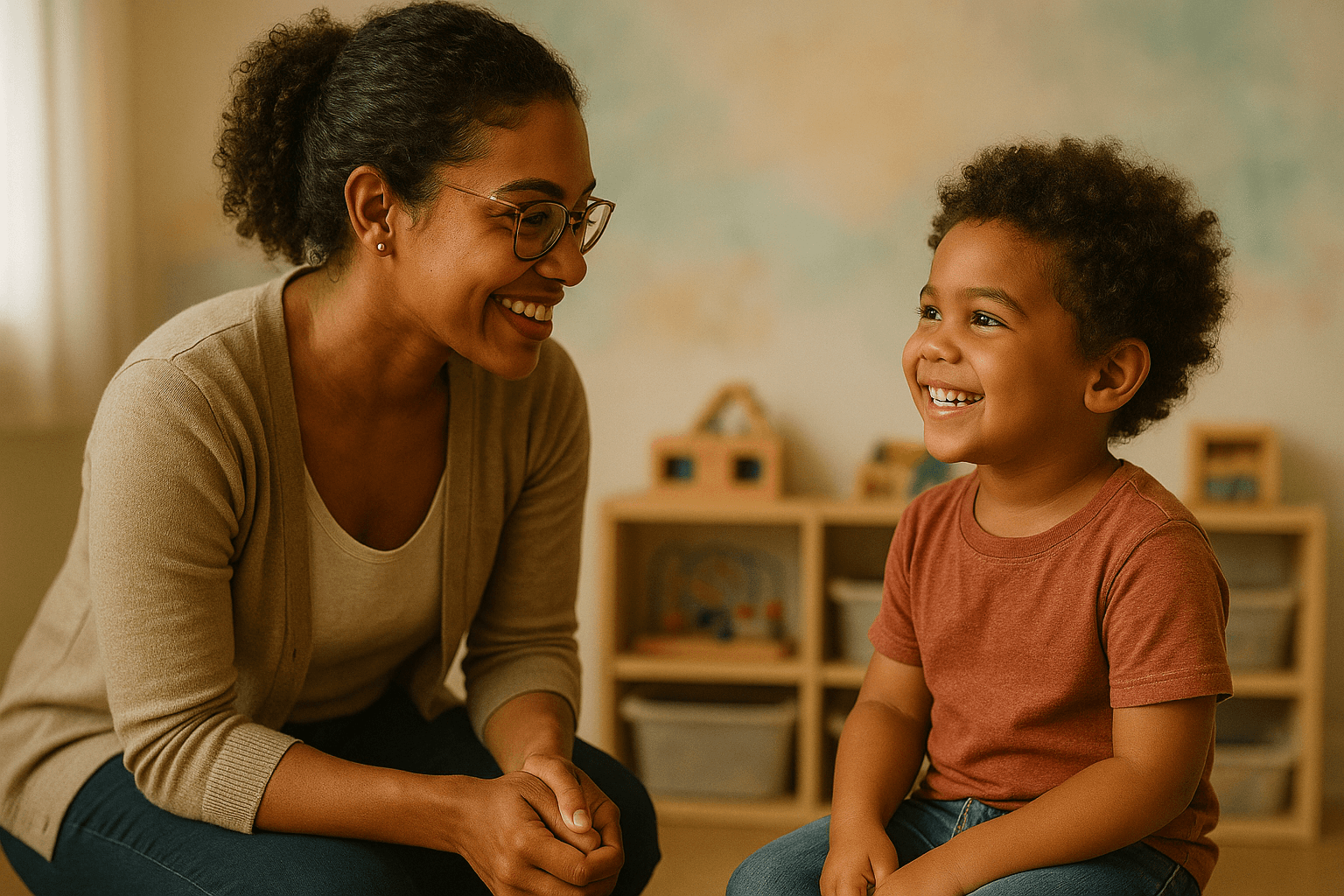 Thais Almeida acolhendo famílias na Encantê